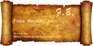 Fusz Borbála névjegykártya