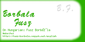 borbala fusz business card